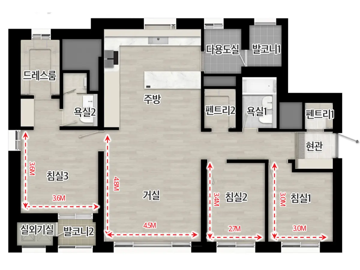 청주 센트럴더플래티넘 84타입 도면